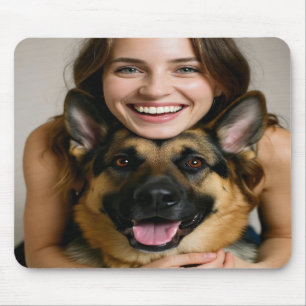Add German Shepherd Photo Personalize Mouse Mat