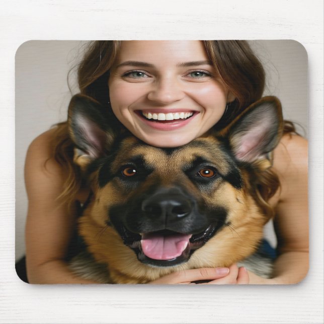 Add German Shepherd Photo Personalize Mouse Mat (Front)