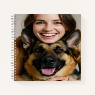 Add German Shepherd Photo Personalize Notebook