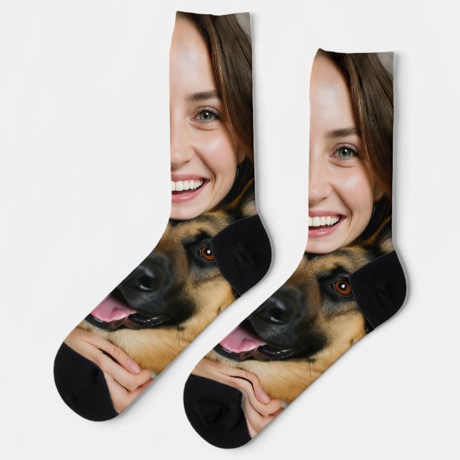 Add German Shepherd Photo Personalize Socks (Left)