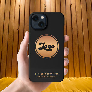 Add Gold Business Company Logo & Text Professional iPhone 13 Case