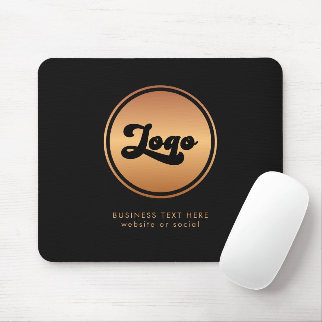 Add Gold Business Company Logo & Text Professional Mouse Mat (With Mouse)