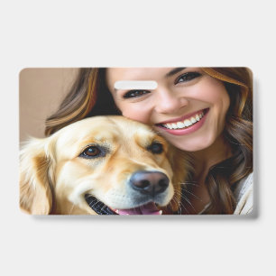 Add Golden Retriever Photo Personalise ID Badge