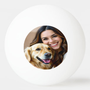 Add Golden Retriever Photo Personalize Ping Pong Ball