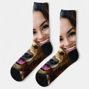Add Golden Retriever Photo Personalize Socks
