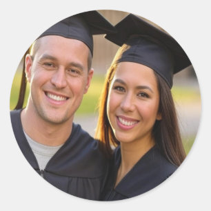 Add Graduation Photo Customise Classic Round Sticker