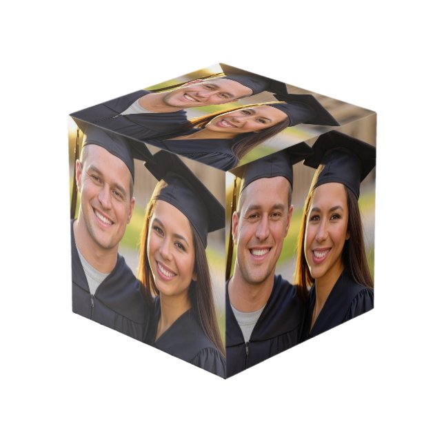 Add Graduation Photo Customise Cube (Front Angled)
