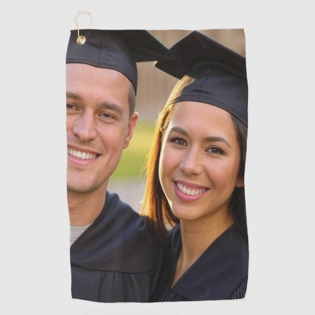 Add Graduation Photo Customise Golf Towel (Front)