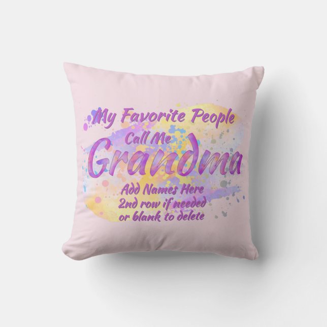 Add Grandkids Name Favourite People Call Me Grandm Cushion (Front)