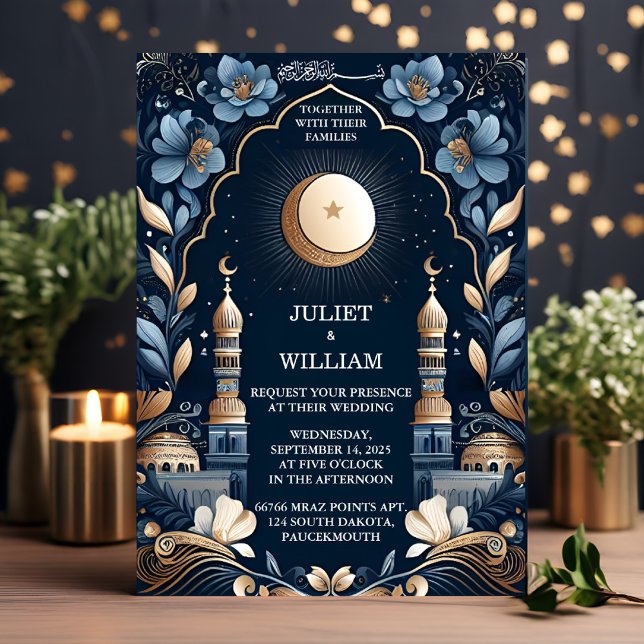 Add Henna Islam Nikah Arabic Walima Muslim Wedding Invitation (Creator Uploaded)