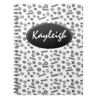 Add Her Name Black and White Designer Notebook