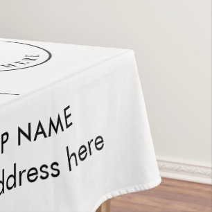Add Hotel Name and Business Logo Elegant Any Colou Tablecloth