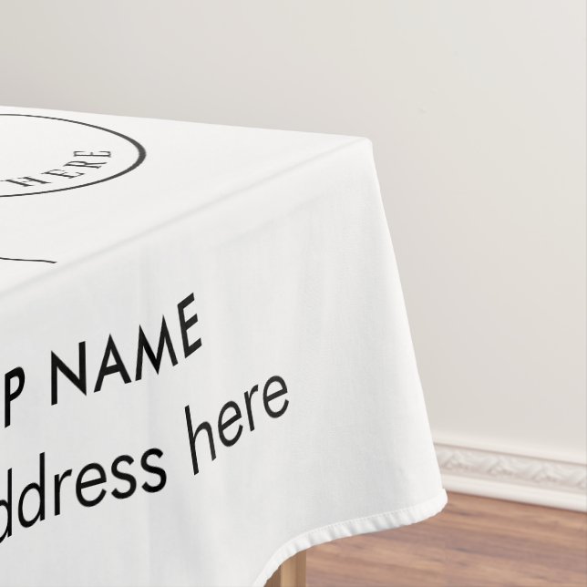 Add Hotel Name and Business Logo Elegant Any Colou Tablecloth (In Situ)