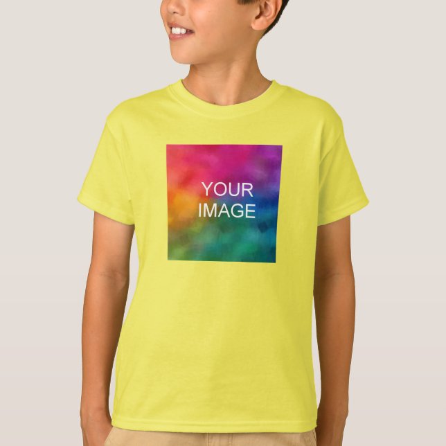 Add Image Front Design Template Boys Kids Yellow T-Shirt (Front)