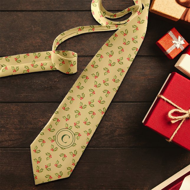 Add Initial Christmas Novelty Traditional Holiday  Tie (Creator Uploaded)