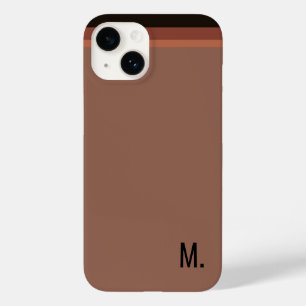Add Initial Monogram Modern Minimalist Brown Case-Mate iPhone 14 Case
