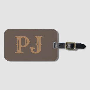 Add initial Monogram Personalized Simple Gold Luggage Tag