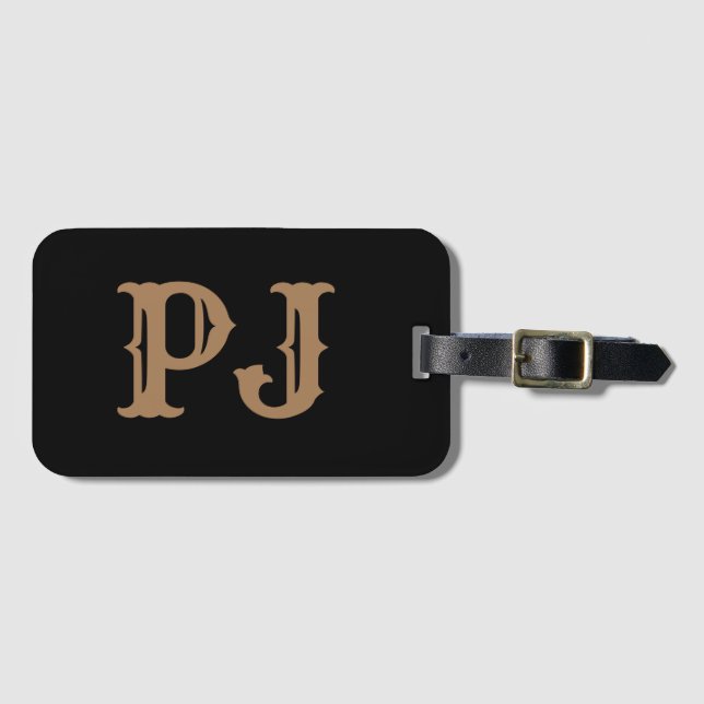 Add initial Monogram Personalized Simple  Luggage Tag (Front Horizontal)