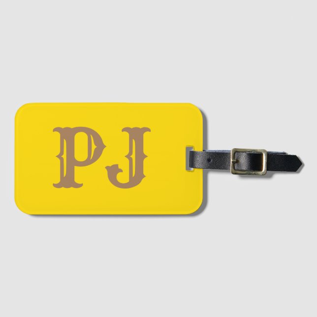 Add initial Monogram Personalized Simple  Luggage Tag (Front Horizontal)