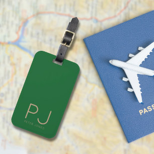 Add initial Monogram Personalized Simple  Luggage Tag