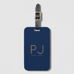 Add initial Monogram Personalized Simple  Luggage Tag