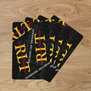 Add initials and name to get a personalised playing cards