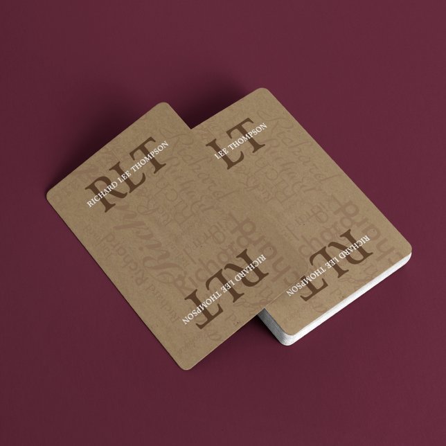 add initials and name to get Personalised Brown Playing Cards (Creator Uploaded)