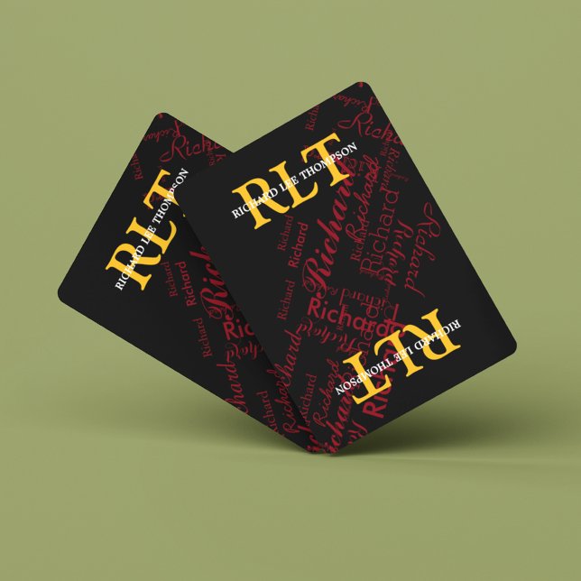 Add Initials and Name to get Personalised Playing Cards (play your card)
