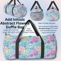 Add Initials, Pastel Abstract Flowers