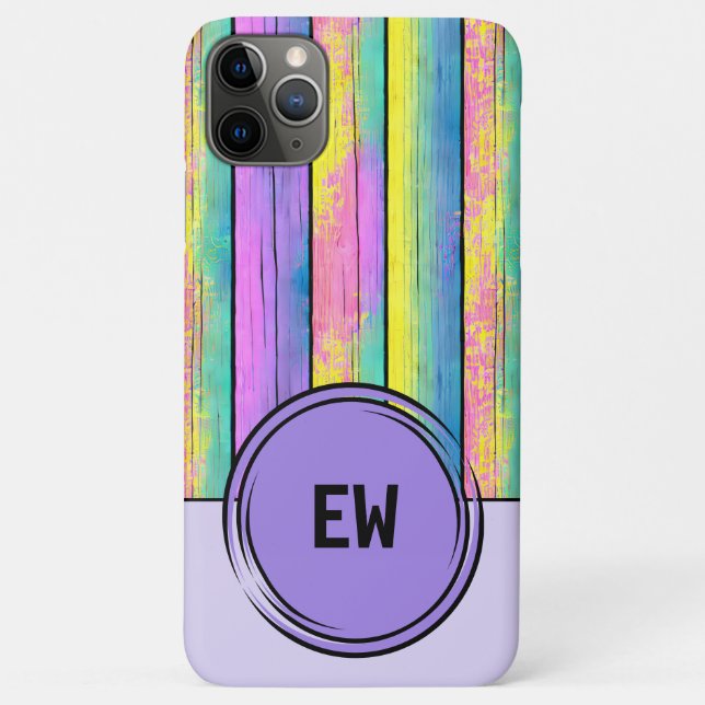Add initials unicorn colours purple Case-Mate iPhone case (Back)