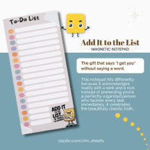 Add It to the List Funny Magnetic Notepad