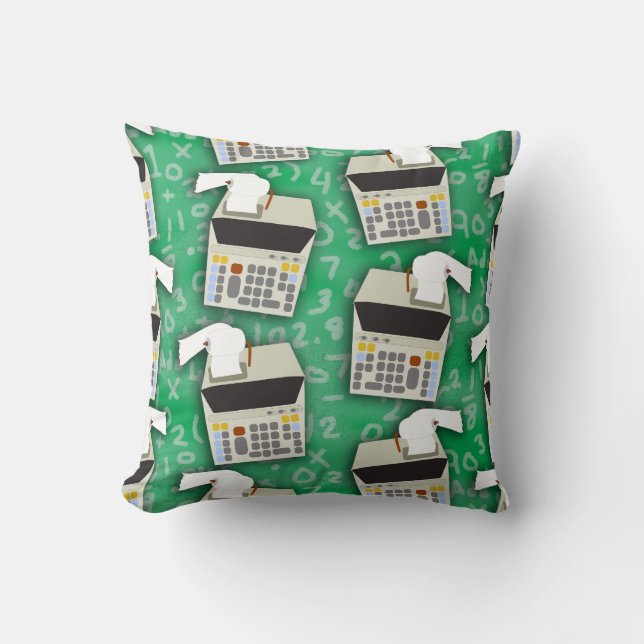 Add It Up Adding Machine Pattern Cushion (Front)