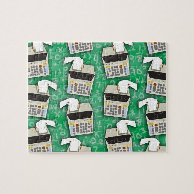 Add It Up Adding Machine Pattern Jigsaw Puzzle (Horizontal)