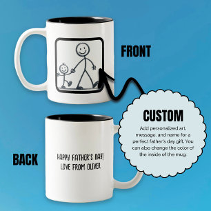 Add Kid’s Artwork Father’s Day Personalised  Two-Tone Coffee Mug