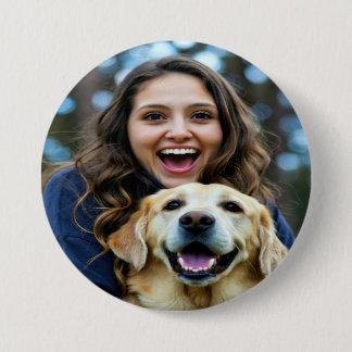 Add Labrador Retriever Photo Personalise 7.5 Cm Round Badge