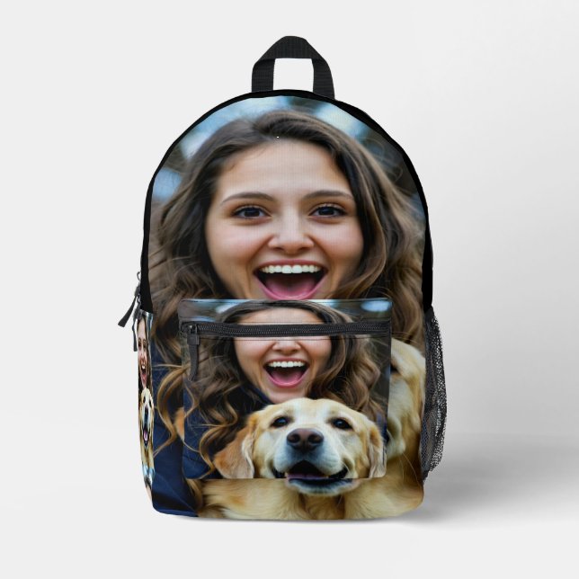 Add Labrador Retriever Photo Personalise Printed Backpack (Front)
