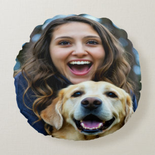 Add Labrador Retriever Photo Personalise Round Cushion