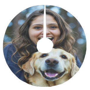 Add Labrador Retriever Photo Personalize Brushed Polyester Tree Skirt