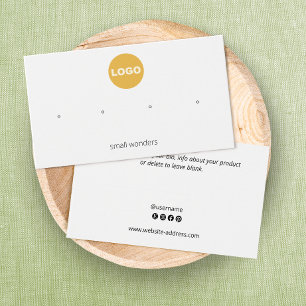 Add Logo 4 Stud Earring Hole Display Card