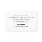 Add logo and photo social media icons modern white