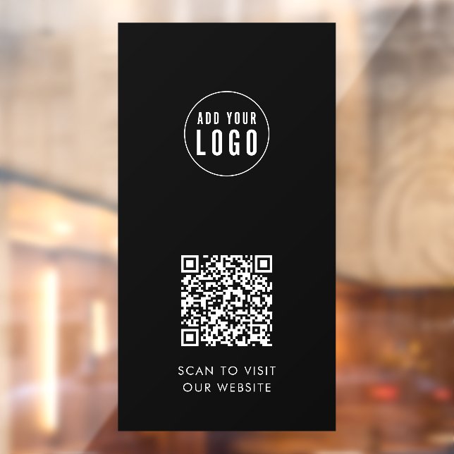 Add Logo and Your Website QR Code Custom Colour Window Cling (Sheet 2)