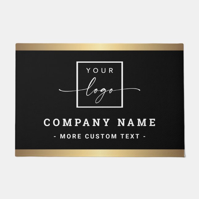 Add logo black business company name doormat (Front)