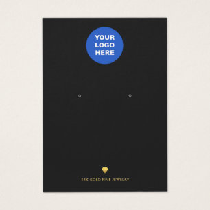 Add Logo Black Earring Display Gold Diamond Icon
