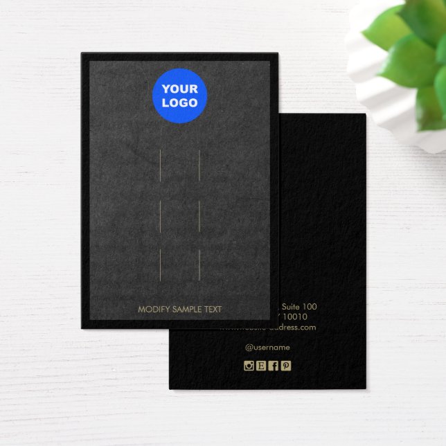 Add Logo Black Kraft Three Hair Clip Display (Desk)