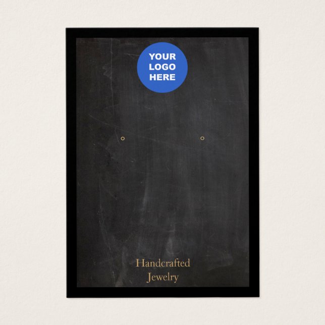 Add Logo Black Rustic Earring Display Card (Front)