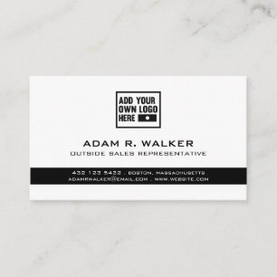 Add Logo   Black & White Business Card