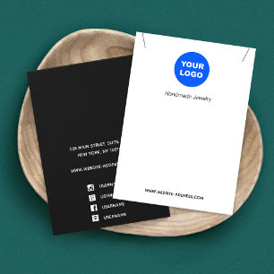 Add Logo Black White Necklace Pendant Display