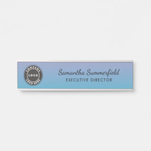 Add Logo Blue Purple Ombre Executive Manager Door Sign