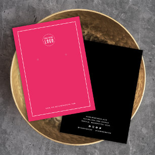 Add Logo Border Custom Colour Earring Display Card