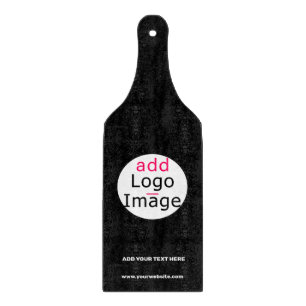 Add Logo Business Chic Customisable Brand Black  Cutting Board